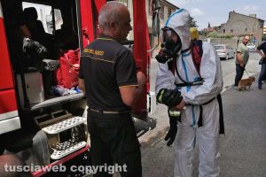 Viterbo - L'intervento dei vigili del fuoco alla Conad di via Vico Squarano