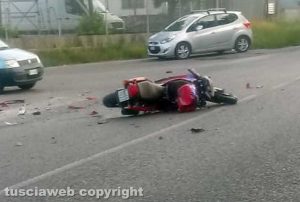 Teverina - La moto coinvolta nell'incidente