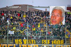 Sport - Calcio - Viterbese - La curva gialloblù - Nel riquadro: Marco Romano