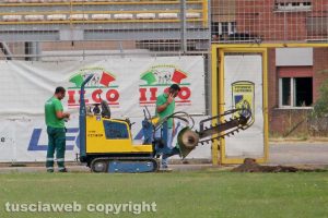 Sport - Calcio - Viterbese - I lavori per l'impianto d'irrigazione