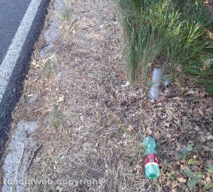 Viterbo - Rifiuti a bordo strada sulla Cimina