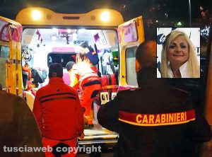 Carabinieri e 118 - Nel riquadro: Katerina Sarna