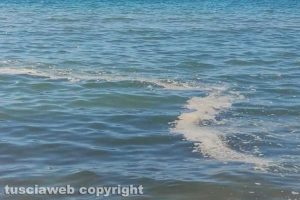 Tarquinia - Scia di schiuma nel mare