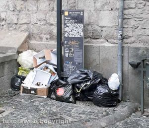 Viterbo - Rifiuti a piazza San Carluccio