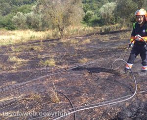 Sterpaglie in fiamme a Celleno
