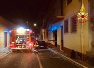 Nuoro - Vigili del fuoco in azione sui luoghi degli attentati