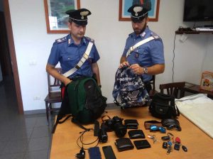 La refurtiva recuperata dai carabinieri