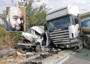 Tarquinia - Incidente sull'Aurelia bis - Nel riquadro Gabriele Prossomariti
