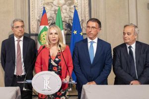 Roma - Il gruppo per le Autonomie nella conferenza stampa dopo il colloquio al Quirinale