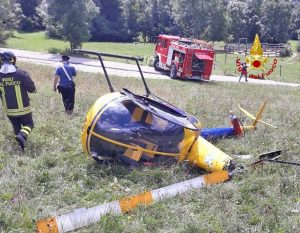 Belluno - L'elicottero precipitato