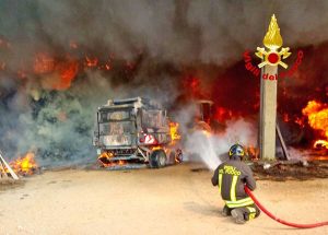 Vicenza - L'intervento dei vigili del fuoco