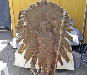 La statua del Cristo Risorto recuperata dai fondali