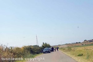 Tarquinia - Il punto dell'incidente in cui è rimasta coinvolta l'auto dei carabinieri