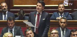 Roma - Il discorso di Conte in Senato