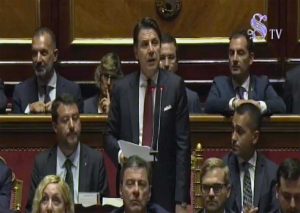 Roma - Il discorso di Conte in Senato