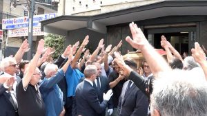 Napoli - Il saluto romano al funerale di Antonio Rastrelli