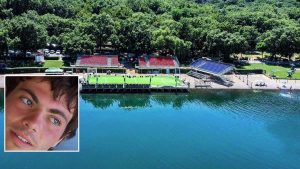 Ronciglione - Torneo Mascarucci 2019 - Il nuovo stadio sul lago - Nel riquadro Andrea Mascarucci