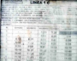 Viterbo - Strada del Salamaro - Cartelli illeggibili alla fermata dell'autobus