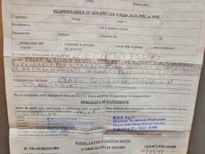 Foggia - Il verbale della polizia ai volontari