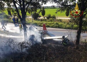 Orio al Serio - Incidente, ultraleggero precipita a terra