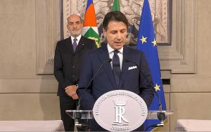 Roma - Giuseppe Conte legge la lista dei ministri del suo secondo governo