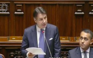 Roma - Giuseppe Conte nel suo discorso alla Camera