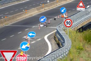Viterbo - Superstrada - Il cantiere all'altezza dello svincolo di Bagnaia