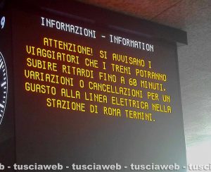 Roma Termini - L'annuncio del guasto sulla linea