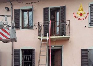 Asti - L'abitazione colpita dall'esplosione dovuta alla fuga di gas