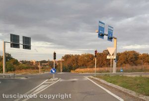Viterbo - I semafori a via Fleming