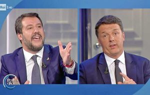 Matteo Salvini e Matteo Renzi a Porta a Porta