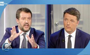 Matteo Salvini e Matteo Renzi a Porta a Porta