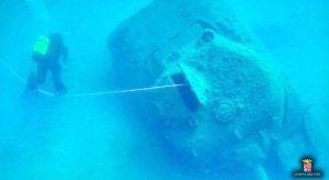 Salerno - Il carro armato americano ritrovato sul fondale del mare