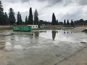 Acquapendente - L'isola ecologica dopo la pioggia