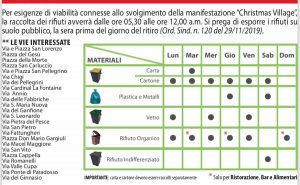 Area Christmas Viterbo, modifica orari del conferimento rifiuti
