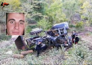 Soriano nel Cimino - Incidente mortale sul lavoro - Nel riquadro Botan Dumitru