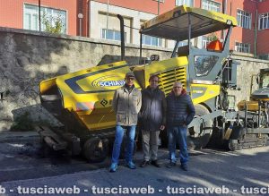 Orte - Lavori a via De Dominicis - Il sindaco Giuliani coi responsabili del cantiere