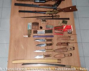 Capranica - Le armi sequestrate dai carabinieri