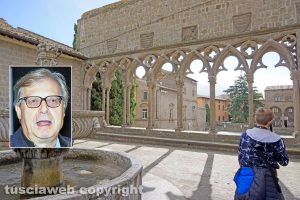 Viterbo - Palazzo dei Papi - Nel riquadro: Vittorio Sgarbi