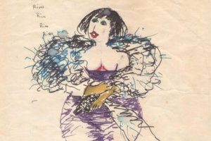 Uno dei disegni di Fellini in mostra a Vitorchiano