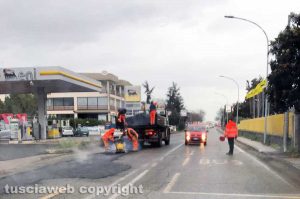 Viterbo - Lavori su strada Teverina