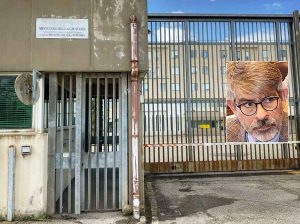 Viterbo - Il carcere Mammagialla; nel riquadro: il consigliere regionale Alessandro Capriccioli
