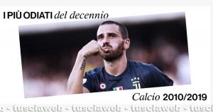 Leonardo Bonucci tra i "calciatori più odiati del decennio"