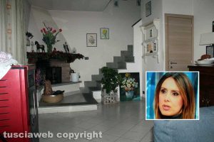 Giallo di Ronciglione - La scala da cui è precipitata sestina Arcuri (nell riquadro la criminologa Anna Maria Casale)