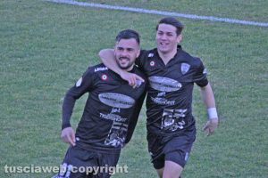 Sport - Calcio - Viterbese - L'esultanza di Nicholas Bensaja e Andrea Errico