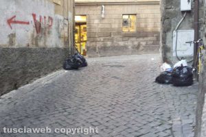Viterbo - I rifiuti in via della Volta Buia