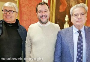 Viterbo - Matteo Salvini con Uberto Fusco e Giovanni Arena