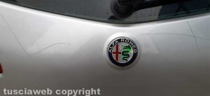 L'auto danneggiata