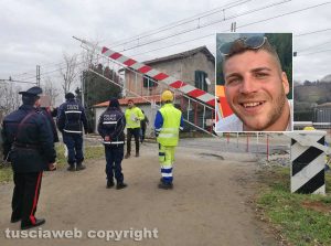 Oriolo Romano - Travolto e ucciso dal treno - Nel riquadro Andrea Trifolelli
