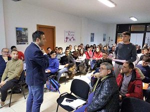Viterbo - Andrea Sorrentino durante la riunione Aia